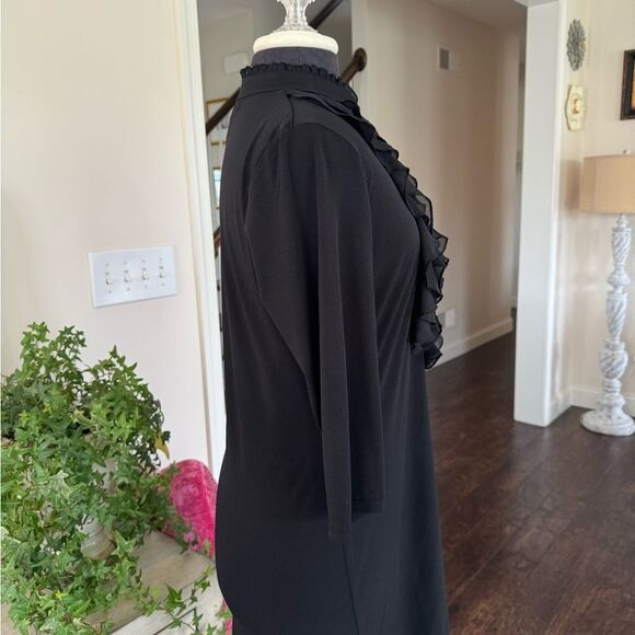 White House, black market, black, long sleeve tunic with ruffles size me… - Picture 3 of 5